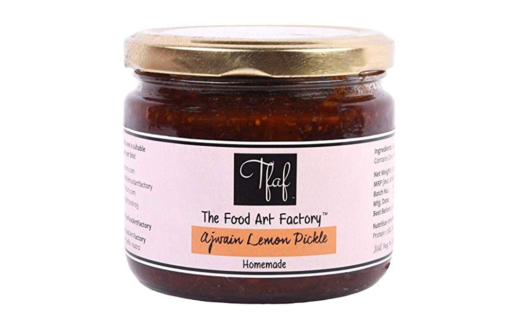 The Food Art Factory Ajwain Lemon Pickle    Glass Jar  350 grams